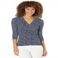 Ralph Lauren Women's Floral Wrap Style Jersey Top Blue Size X-Large