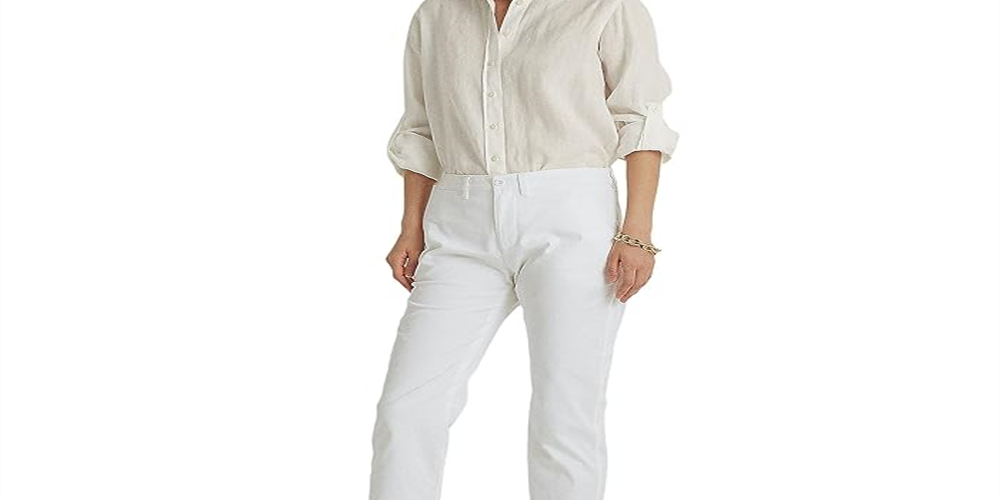 Ralph Lauren Women's Slim Fit Stretch Chino Pants White Size 2