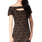 Michael Kors Women's Lace Off The Shoulder Top Brown Size Petite Large