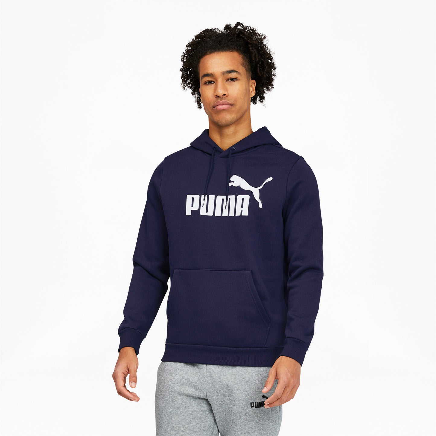Puma पुरुषों की ऊन लोगो हुडी नीला साइज़ मीडियम
