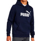 Puma Men's Fleece Logo Hoodie Blue Size Large