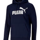 Puma Men's Fleece Logo Hoodie Blue Size Large