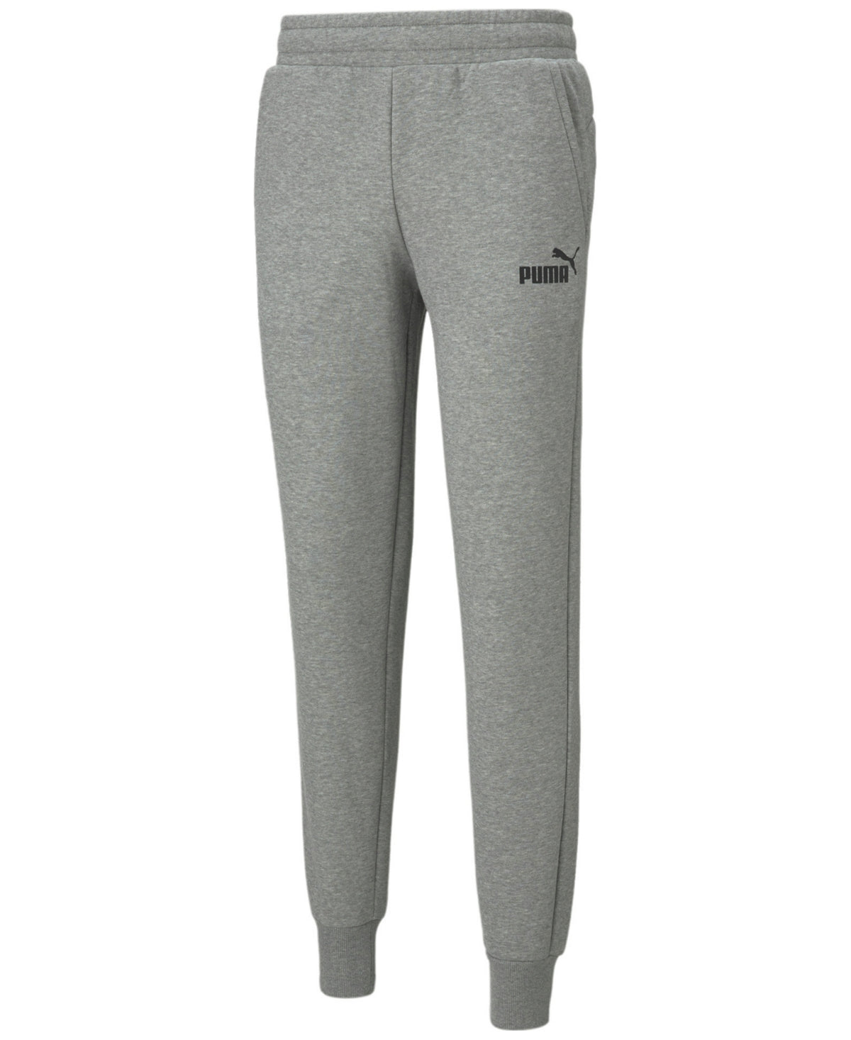 Puma Men's Logo Fleece Joggers Gray Size Large