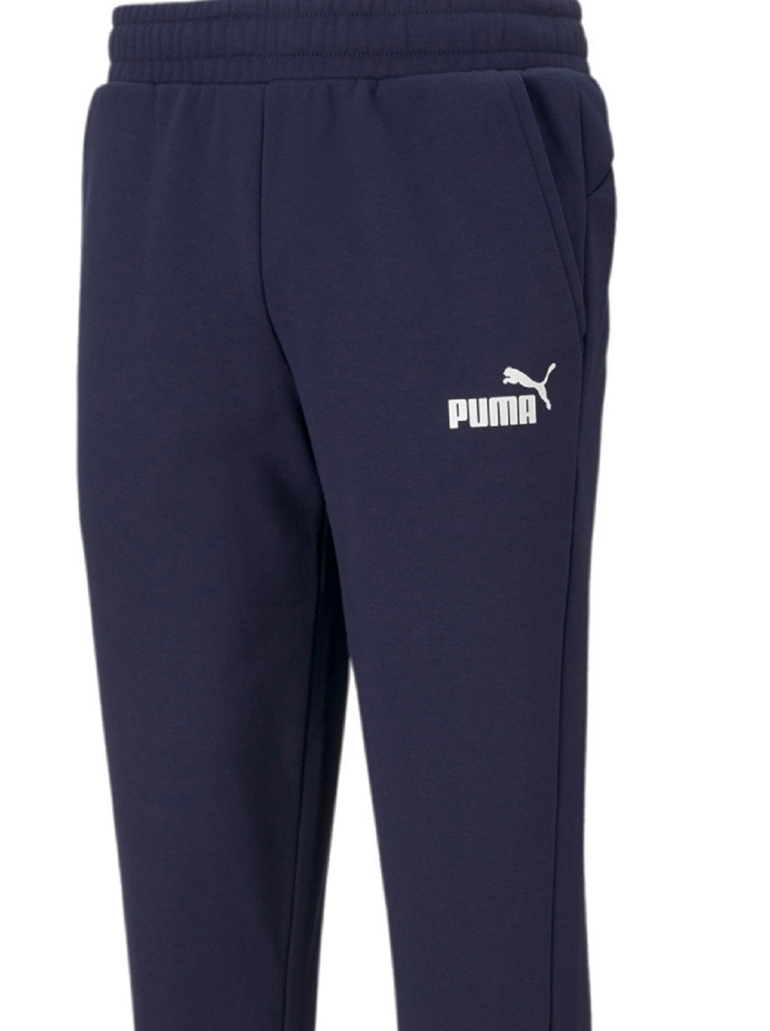 Puma Men's Logo Fleece Joggers Blue Size Medium