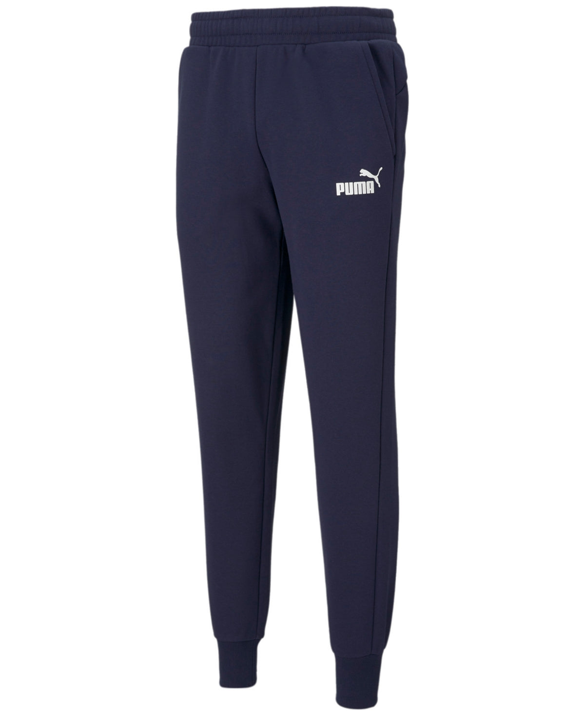 Puma Men's Logo Fleece Joggers Blue Size Medium