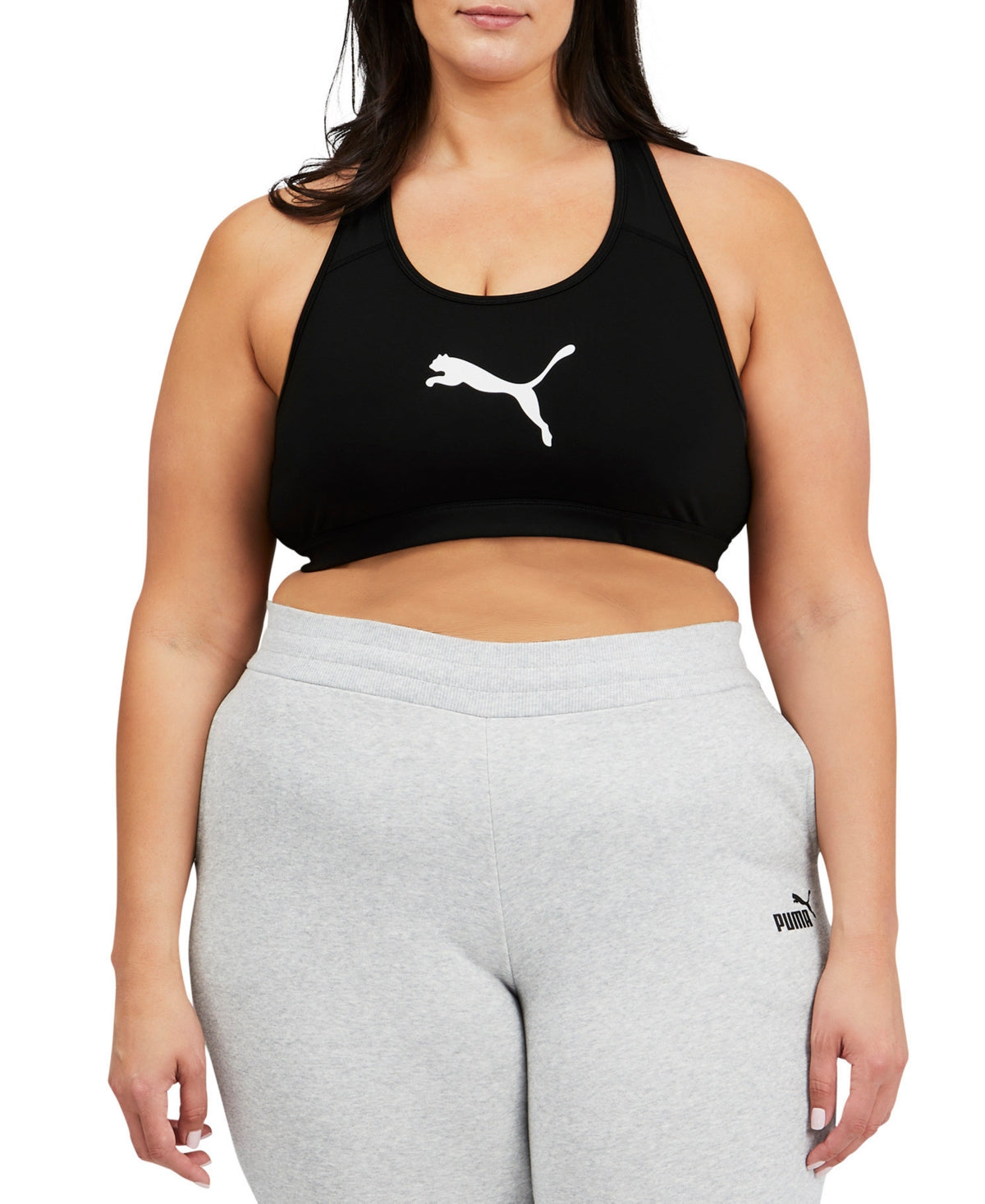 Puma Women's 4Keeps Mid Impact Sports Bra Black Size 1X