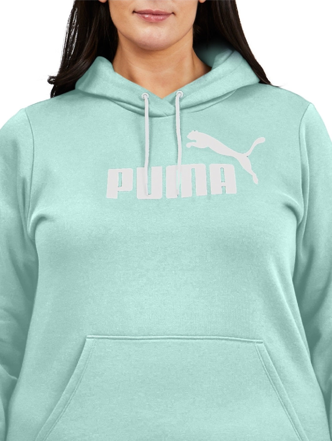 Puma Women's Logo Hoodie Blue Size 1X