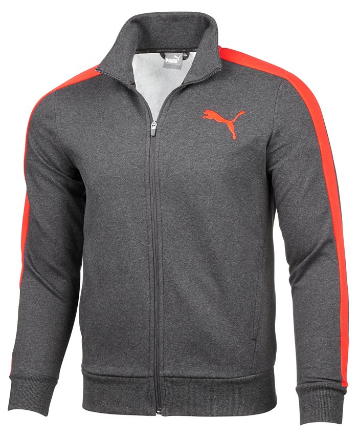 Puma पुरुषों की ऊन ज़िप फ्रंट ट्रैक जैकेट ग्रे (धूसर) मीडियम साइज़