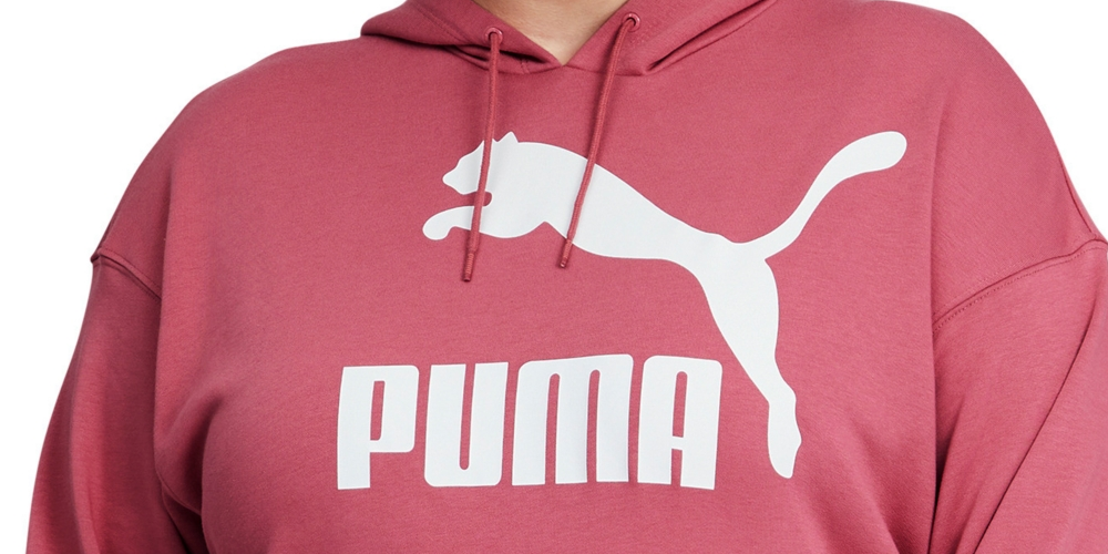 Puma Women's Classics Logo Hoodie Pink Size 2X