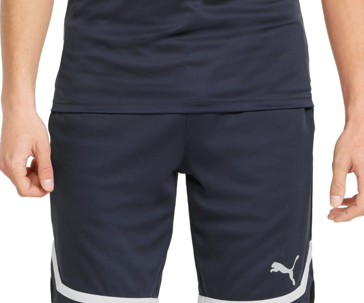 Puma Men's Regular Fit Moisture Wicking Mesh 10 Basketball Shorts Blue Size Large