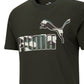 Puma Men's Printed Logo T-Shirt Green Size Small