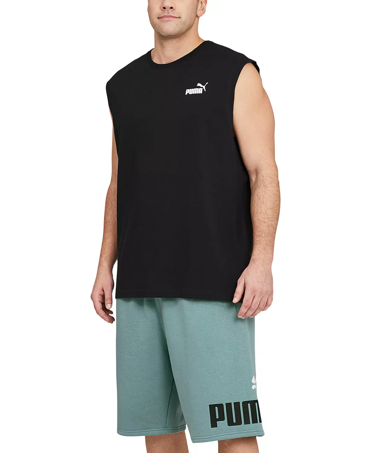 Puma पुरुषों के मिनरल ब्लू बिग फ़्लीस लोगो शॉर्ट्स ब्लू, साइज़ XX-लार्ज