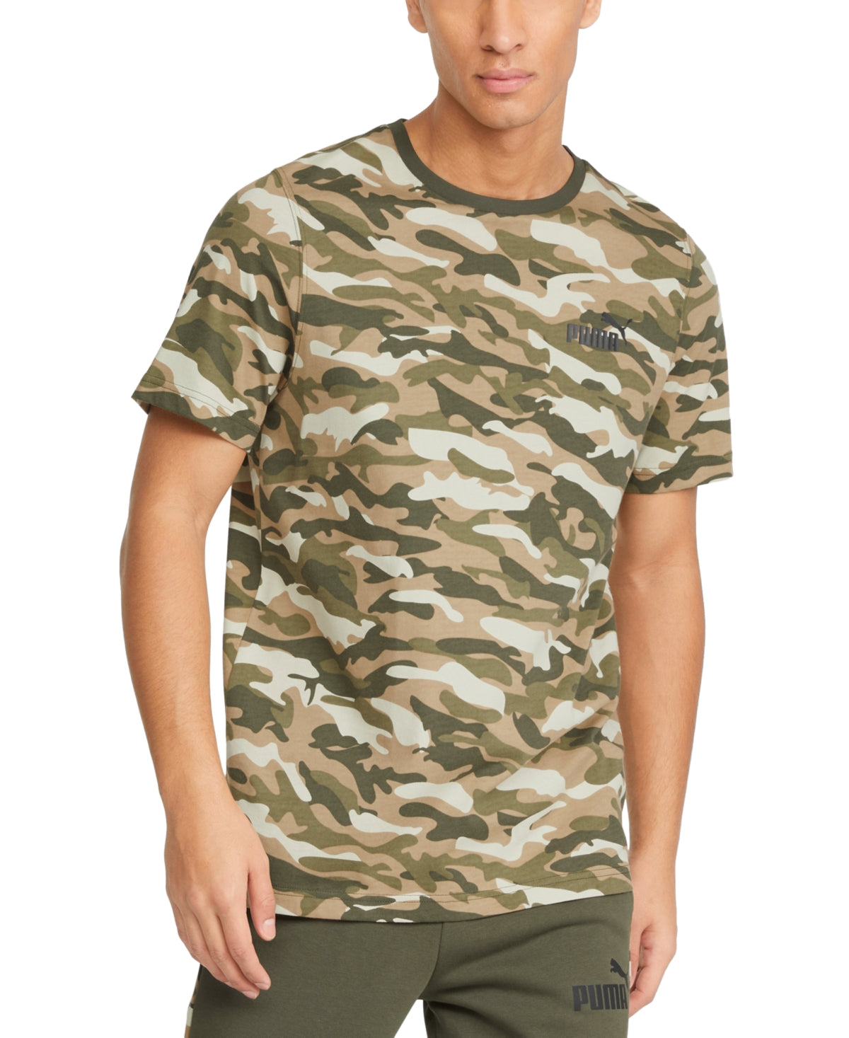 Puma Men's Camo T-Shirt Green Size Medium