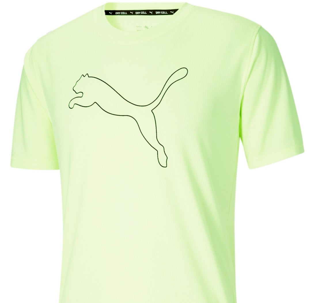 Puma Men's Logo Performance T-Shirt Yellow Size Large
