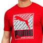 Puma Men's Crosswise Box Logo T-Shirt Red Size Small