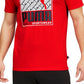 Puma Men's Crosswise Box Logo T-Shirt Red Size Medium
