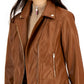 Tommy Hilfiger Women's Faux Leather Moto Jacket Brown Size X Small