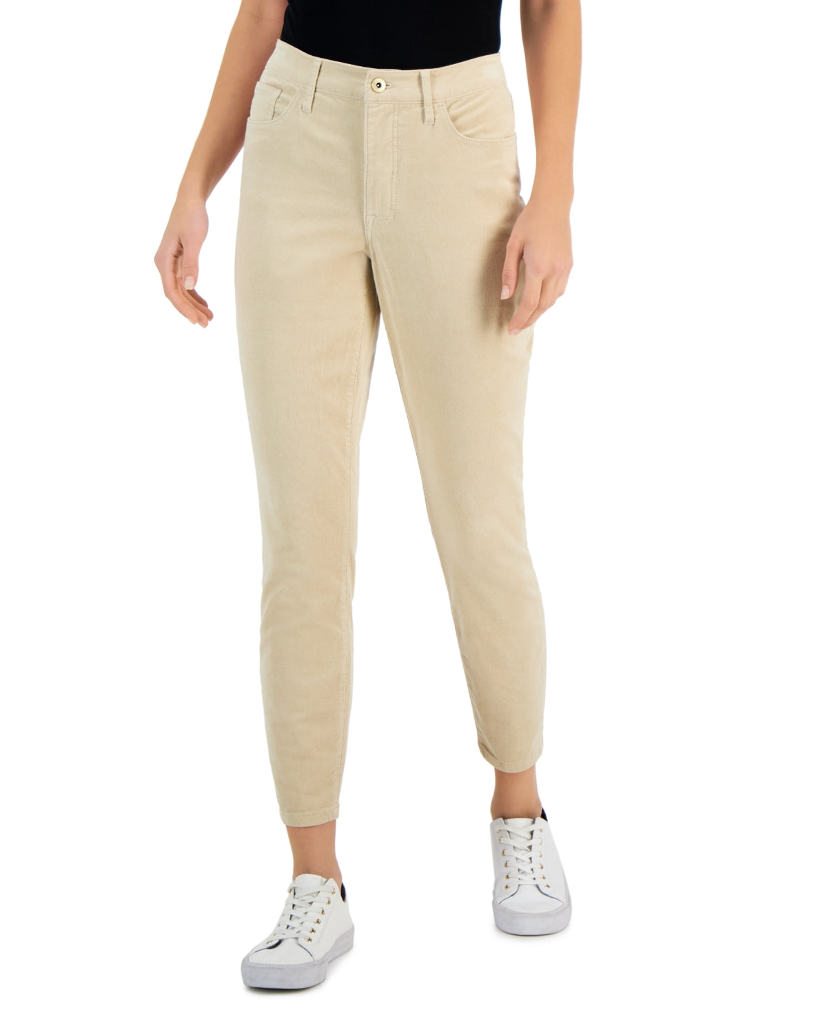 Tommy Hilfiger Women's Corduroy Skinny Ankle Pants Brown Size 4