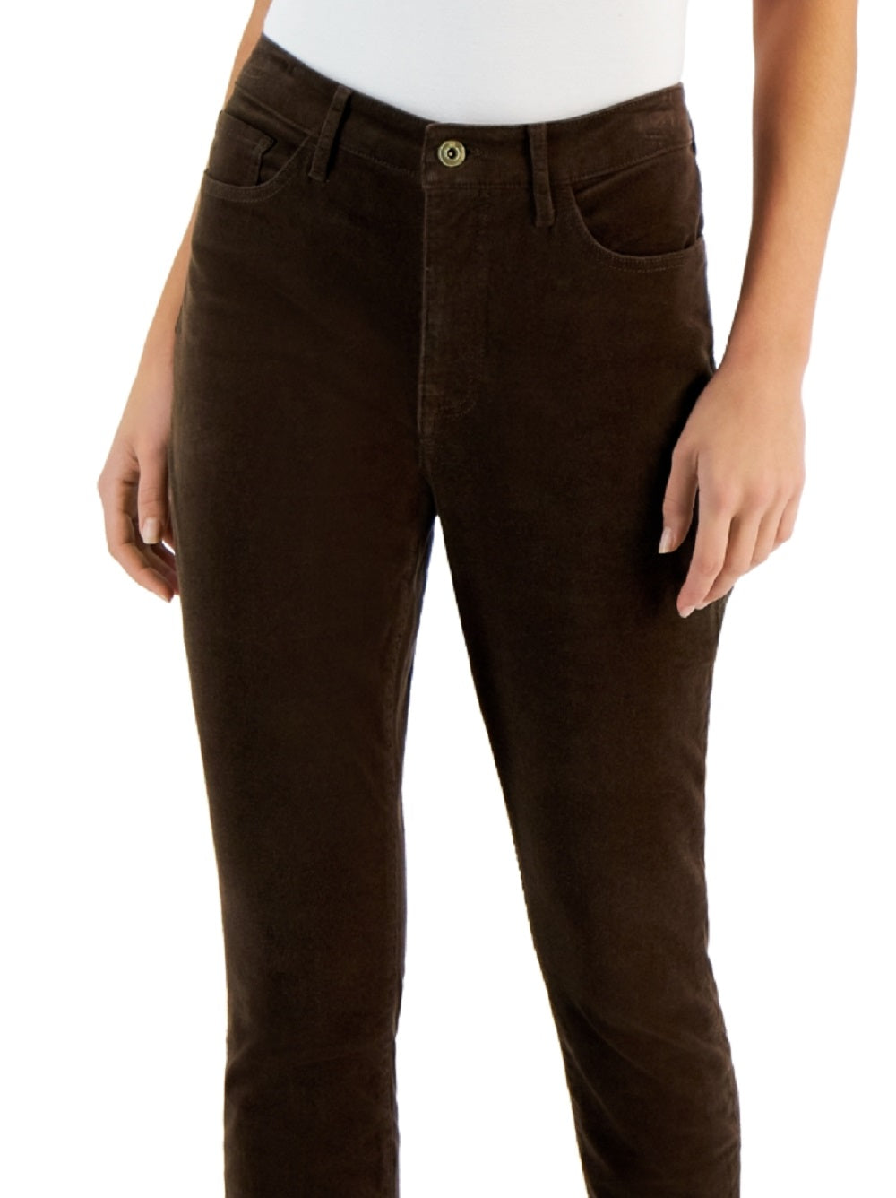 Tommy Hilfiger Women's Corduroy Skinny Ankle Pants Brown