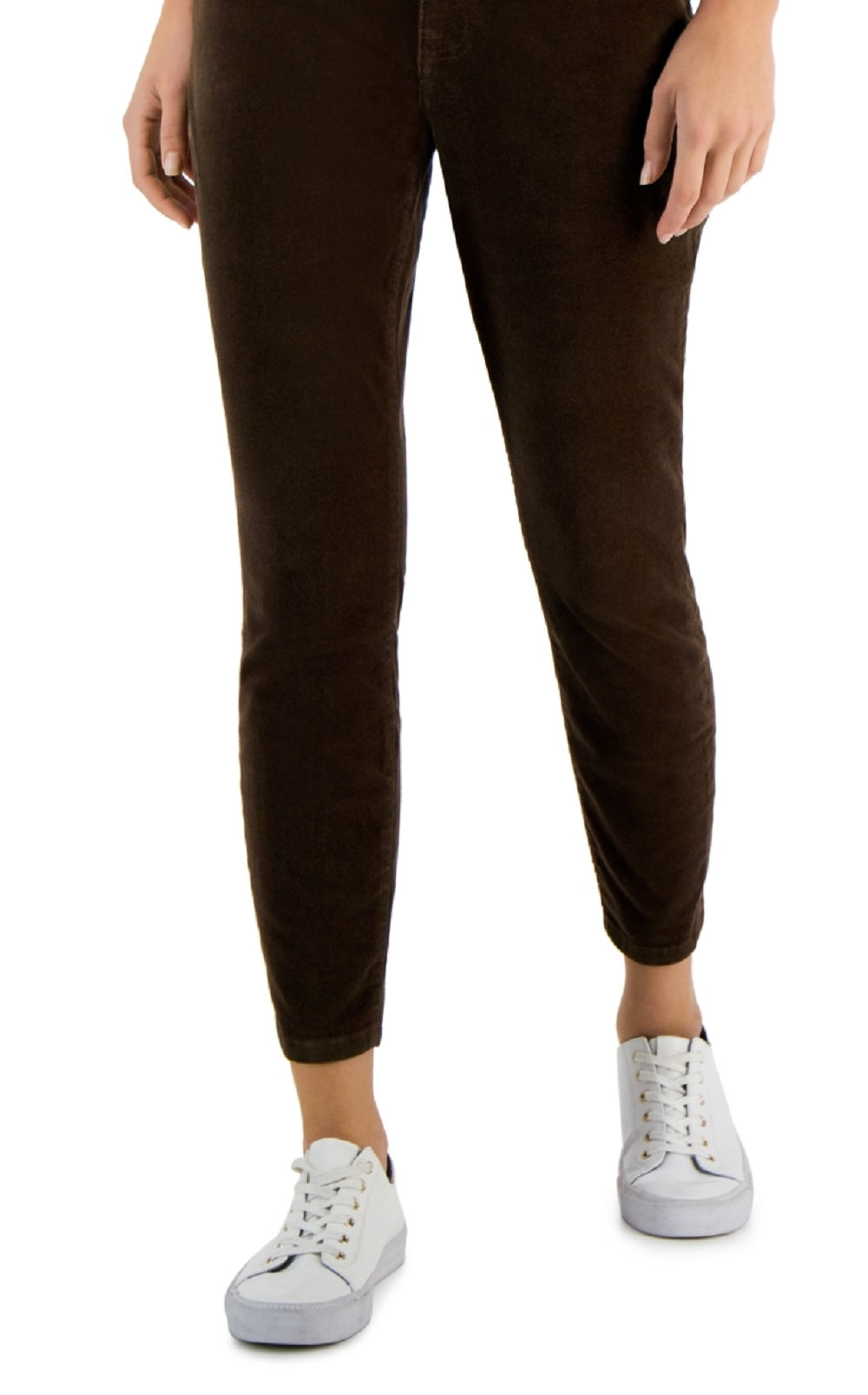 Tommy Hilfiger Women's Corduroy Skinny Ankle Pants Brown