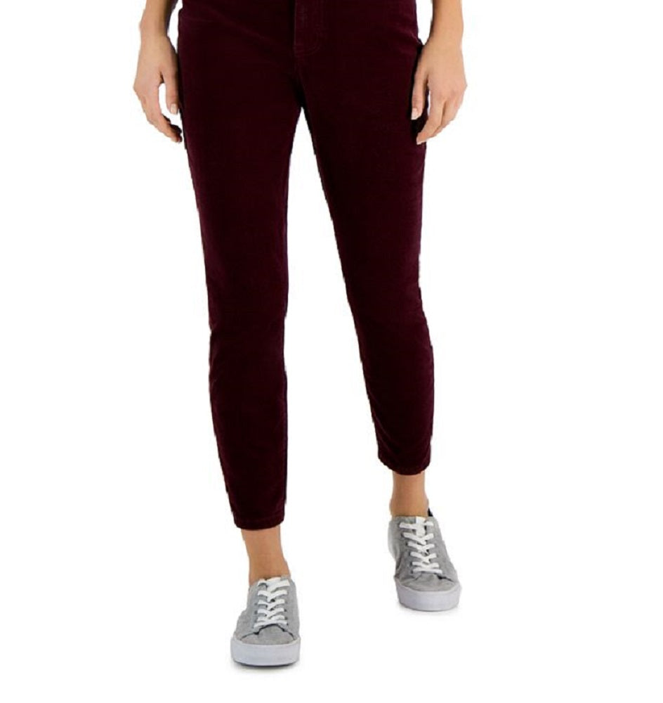 Tommy Hilfiger Women's Corduroy Skinny Ankle Pants Red Size 8