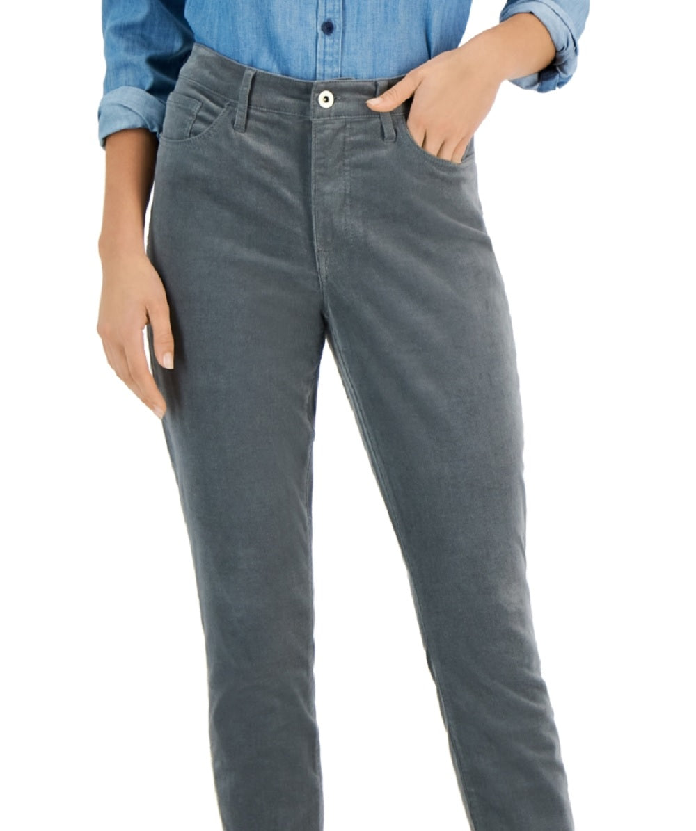 Tommy Hilfiger Women's Corduroy Skinny Ankle Pants Gray Size 2