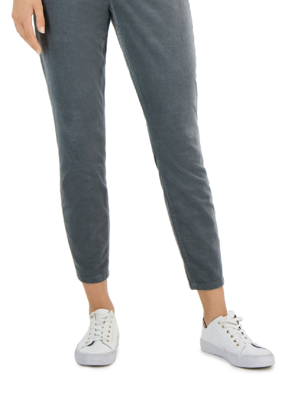 Tommy Hilfiger Women's Corduroy Skinny Ankle Pants Gray Size 2