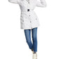 Tommy Hilfiger Women's Belted Faux Fur Trim Hooded Puffer Coat White Size Medium
