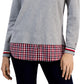 Tommy Hilfiger Women's Cotton Layered Look Sweater Gray Size Small