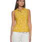 Tommy Hilfiger Women's Floral Print Button FronT-Shirt Yellow