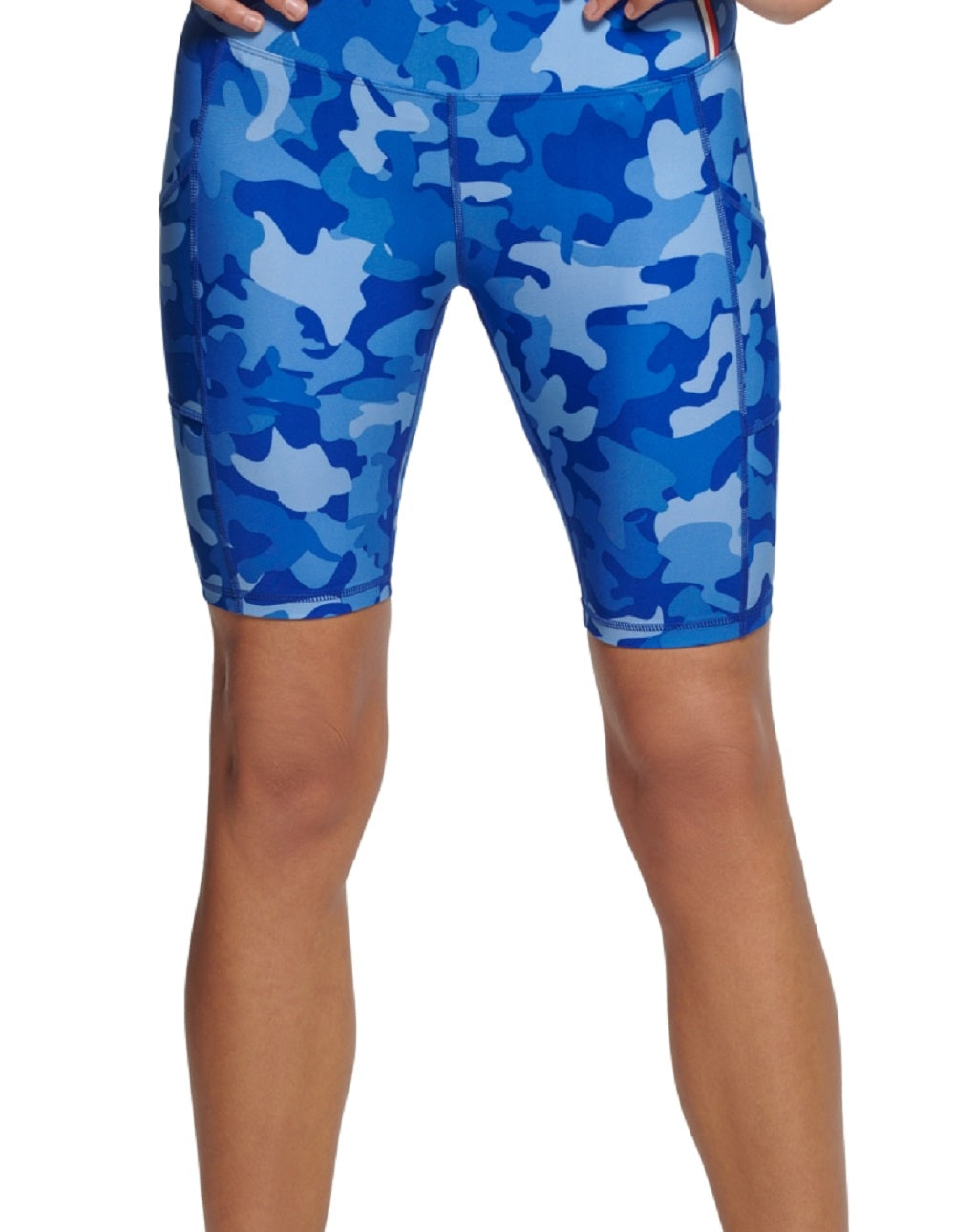 Tommy Hilfiger Women's Camo Bike Shorts Blue Size Large