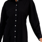 Tommy Hilfiger Women's Cotton Eyelet Tunic Shirt Black Size Medium