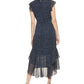 Tommy Hilfiger Women's Polka Dot High Low Midi Dress Blue Size 4Petite