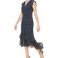 Tommy Hilfiger Women's Polka Dot High Low Midi Dress Blue Size 4Petite