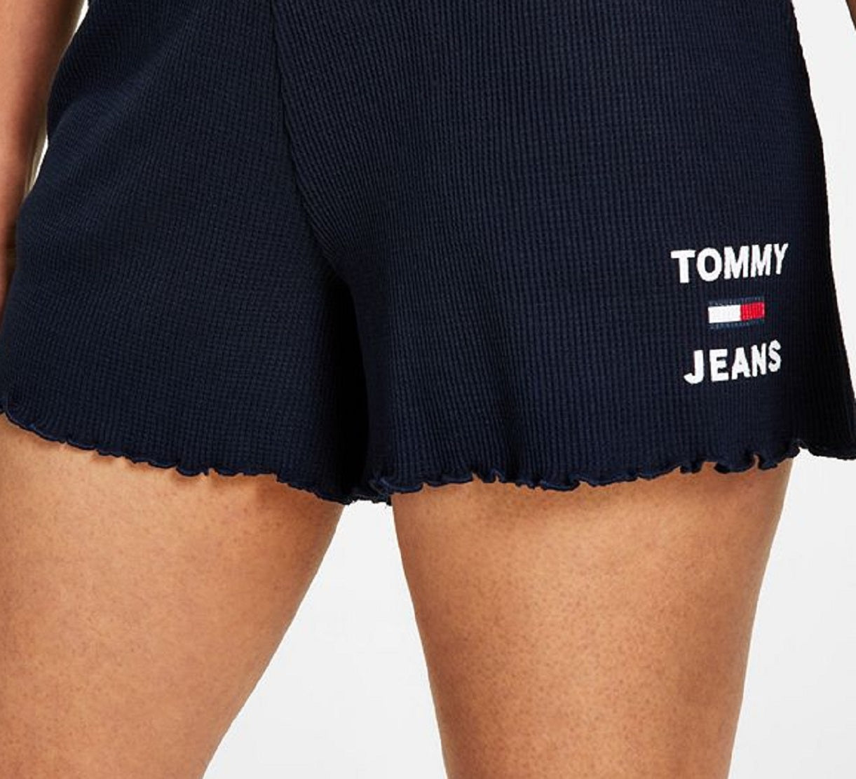 Tommy Jeans Women's Waffle Knit Shorts Blue Size Medium