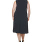 Tommy Hilfiger Women's Twist Front Fit & Flare Dress Blue Size 18W