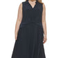 Tommy Hilfiger Women's Twist Front Fit & Flare Dress Blue Size 18W