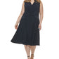 Tommy Hilfiger Women's Twist Front Fit & Flare Dress Blue Size 18W