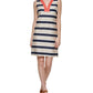 Tommy Hilfiger Women's Striped Colorblocked Shift Dress Blue Size 16