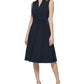Tommy Hilfiger Women's Twist Front Midi Dress Blue Size 14