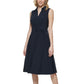 Tommy Hilfiger Women's Twist Front Midi Dress Blue Size 14