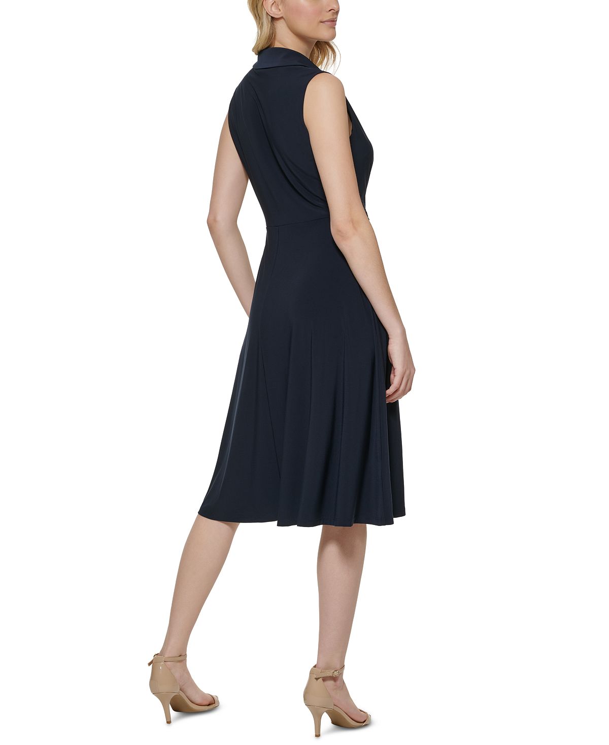 Tommy Hilfiger Women's Twist Front Midi Dress Blue Size 8