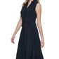 Tommy Hilfiger Women's Twist Front Midi Dress Blue Size 8