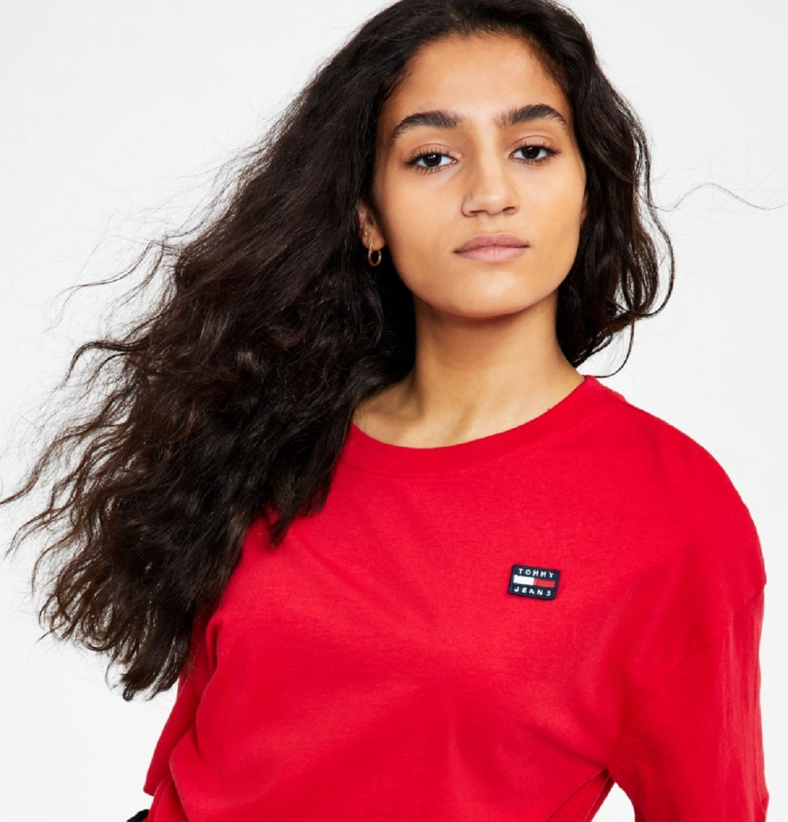 Tommy Jeans Women's Short Sleeve Cropped T-Shirt Red Size Large
