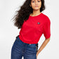 Tommy Jeans Women's Short Sleeve Cropped T-Shirt Red Size Large
