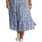 Tommy Hilfiger Women's Tiered Floral Midi Dress Blue Size 2X