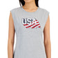 Tommy Hilfiger Women's Americana Graphic T Shirt Dress Gray Size Large