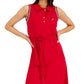 Tommy Hilfiger Women's Short Sleeve Flare Polo Dress Red Size Small
