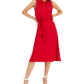 Tommy Hilfiger Women's Short Sleeve Flare Polo Dress Red Size Small