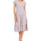 Tommy Hilfiger Women's Striped Tiered Midi Dress White Size Medium